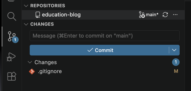 source control tab after updating .gitignore